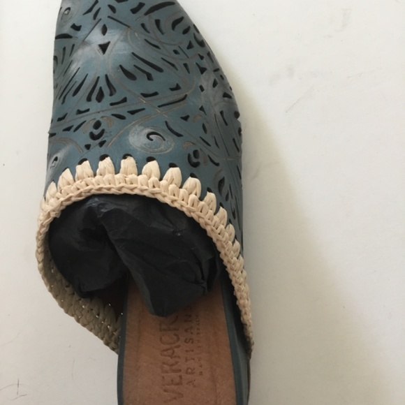 $159!! Veracruz Ombre Teal "Olivetta Mules": New w Box! Size 9 (Runs SMALL!) - Picture 10 of 12